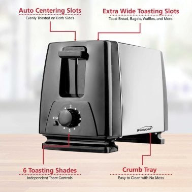 Brentwood® 2-Slice Toaster with Extra-Wide Slots