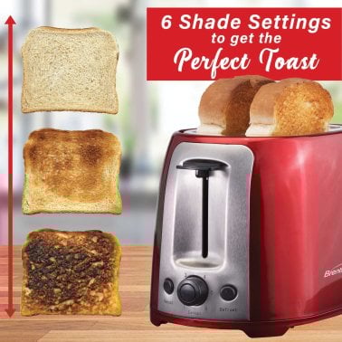 Brentwood® 2-Slice Cool-Touch Toaster with Extra-Wide Slots (Red)