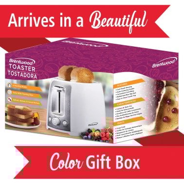 Brentwood® 2-Slice Cool-Touch Toaster with Extra-Wide Slots (White)