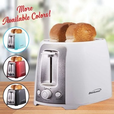 Brentwood® 2-Slice Cool-Touch Toaster with Extra-Wide Slots (White)