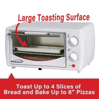 Brentwood® 4-Slice Toaster Oven (White)