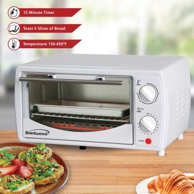 Brentwood® 4-Slice Toaster Oven (White)