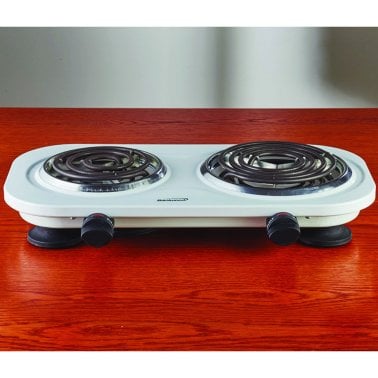 Brentwood® 1,500-Watt Double Electric Burner (White)