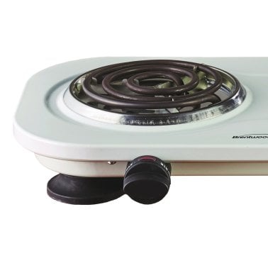 Brentwood® 1,500-Watt Double Electric Burner (White)
