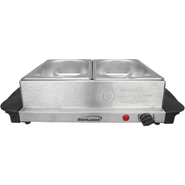 Brentwood® 3-Quart 2-Pan Buffet Server and Warming Tray