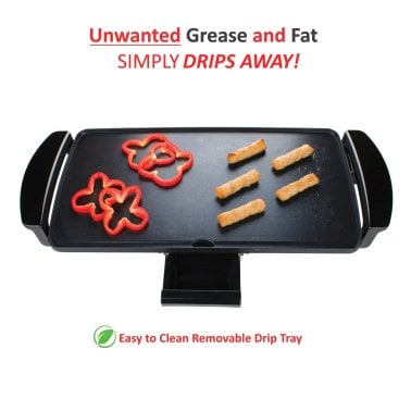Brentwood® Nonstick 9-In. x 18-In. Electric Griddle with Drip Pan, Black