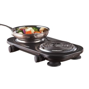 Brentwood® 1,500-Watt Double Electric Burner (Black)