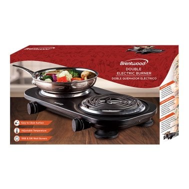 Brentwood® 1,500-Watt Double Electric Burner (Black)