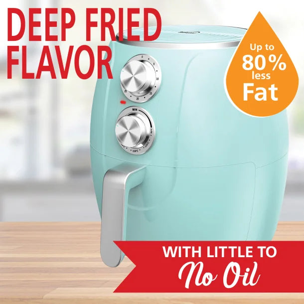 Brentwood® 3.2-Quart 1,200-Watt Electric Air Fryer with Timer and Temperature Control (Blue)