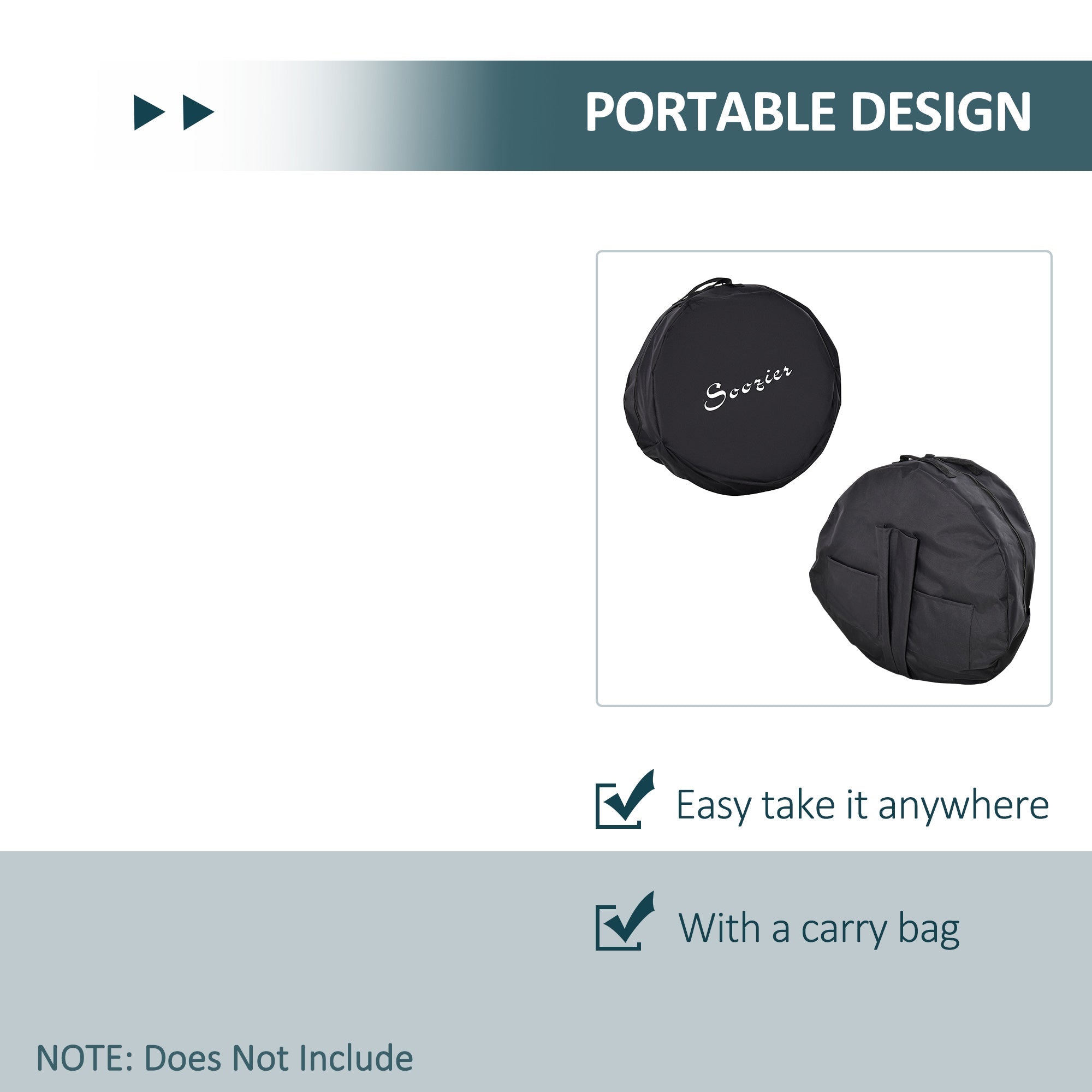 Soozier 24-Chain Portable Practice Basket for Disc Golf Target Stand Easy Assembly & Lightweight Basket w/ Carry Bag Navy Blue