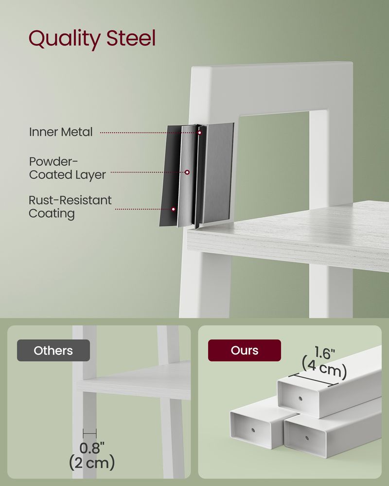 VASAGLE 4-Tier Ladder Shelf with Steel Frame