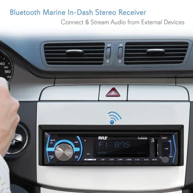 Pyle® Single-DIN In-Dash Digital Marine Stereo Receiver with Bluetooth® (Black)