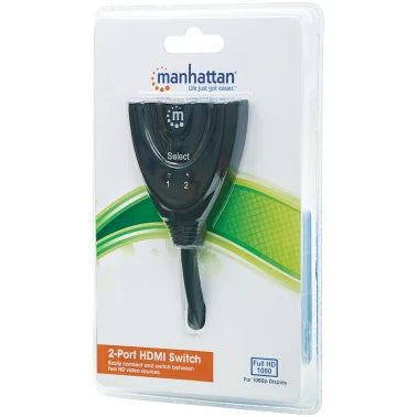 Manhattan® 2-Port HDMI® Switch with 20-Inch Integrated Cable