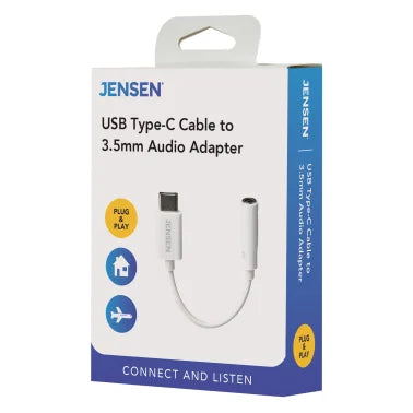 JENSEN® USB-C® to 3.5 mm Audio Cable Adapter