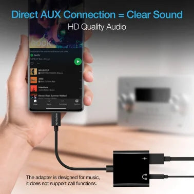 Naztech® USB-C® to 3.5 mm Audio Plus Charge Adapter