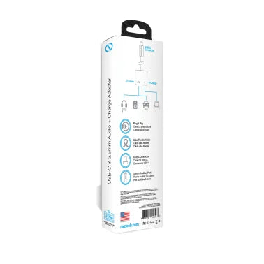 Naztech® USB-C® to 3.5 mm Audio Plus Charge Adapter