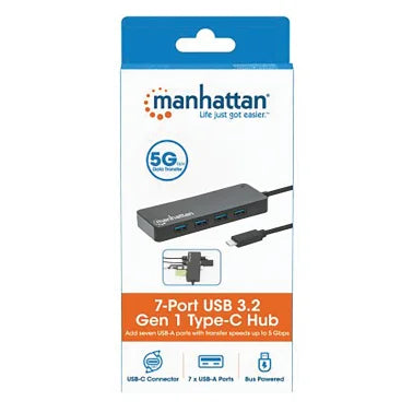 Manhattan® 7-Port USB 3.0 Type-A Hub with Type-C® Connector