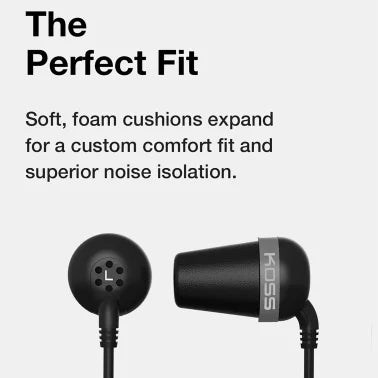KOSS® The Plug Bluetooth® Earbuds with Microphone and In-Line Control, Black
