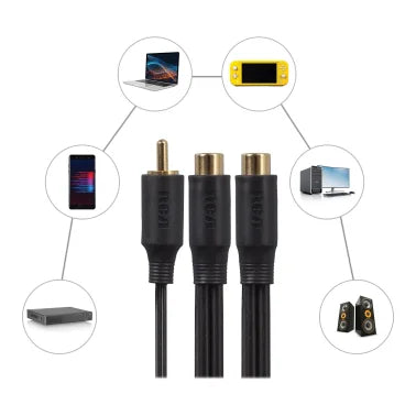 RCA 1 Male to 2 Females RCA Y-Adapter