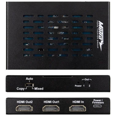 Ethereal® HDMI® Splitter with 1 Input and 2 Outputs and Built-in Scaling