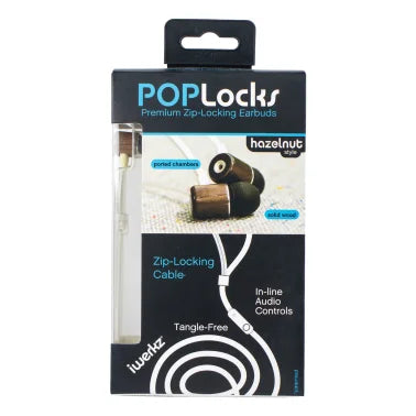 iwerkz® POPLocks Wood Zip Earbuds (Hazel)