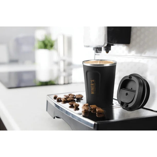 ASOBU® Cafe Compact Insulated Travel Coffee Mug, 13-Oz. Capacity (Black)