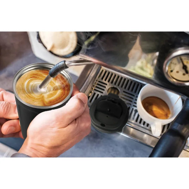 ASOBU® Cafe Compact Insulated Travel Coffee Mug, 13-Oz. Capacity (Black)