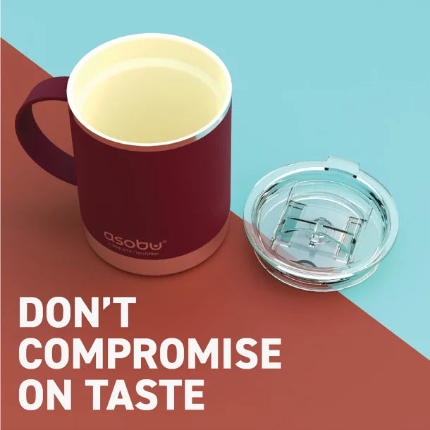 ASOBU® The Ultimate Stainless Steel Ceramic-Coated Coffee Mug, 12-Oz. (Red)