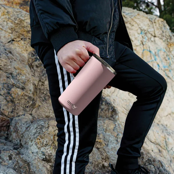 ASOBU® 20-Oz. Double-Wall-Insulated Stainless Steel Tower Coffee Mug with Ceramic Coating (Pink)