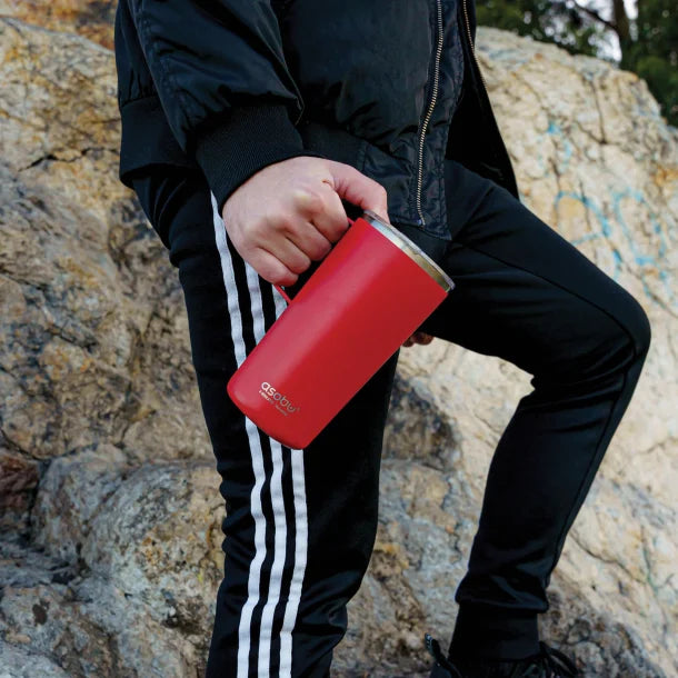 ASOBU® 20-Oz. Double-Wall-Insulated Stainless Steel Tower Coffee Mug with Ceramic Coating (Red)