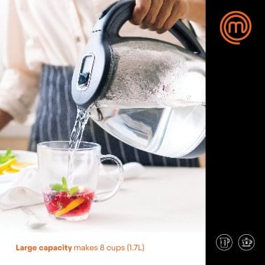 MasterChef® 1.8-Qt. 1,200-Watt Glass Black Kettle