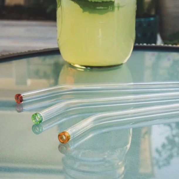 Better Houseware Glass Straws with Cleaning Brush, Set of 5 (Extra-Wide)