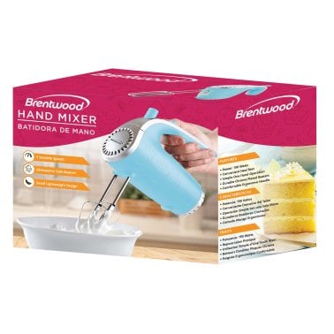 Brentwood® Lightweight 5-Speed 150-Watt Electric Hand Mixer (Blue)