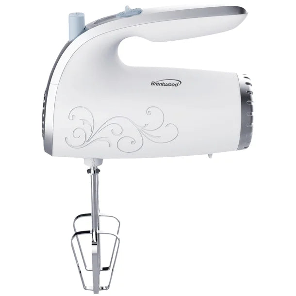 Brentwood® Lightweight 5-Speed Electric Hand Mixer (White)