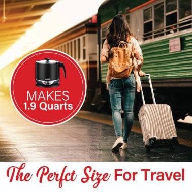 Brentwood® 1.9-Qt. 600-Watt Stainless Steel Cordless Electric Hot Pot Cooker and Food Steamer with Swivel Base