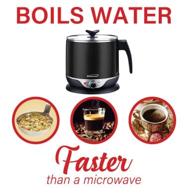 Brentwood® 1.9-Qt. 600-Watt Stainless Steel Cordless Electric Hot Pot Cooker and Food Steamer with Swivel Base