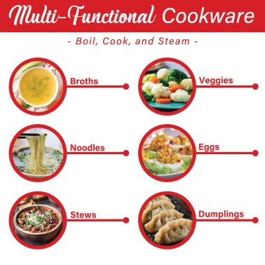 Brentwood® 1.9-Qt. 600-Watt Stainless Steel Cordless Electric Hot Pot Cooker and Food Steamer with Swivel Base