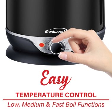 Brentwood® 1.9-Qt. 600-Watt Stainless Steel Cordless Electric Hot Pot Cooker and Food Steamer with Swivel Base