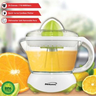 Brentwood® Electric Citrus Juicer (24 Oz.; White)