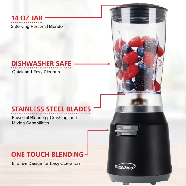 Brentwood® 180-Watt 14-Oz. Personal Blender (Black/Gray)