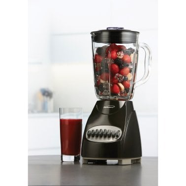 Brentwood® 42-Ounce 12-Speed + Pulse Electric Blender with Glass Jar (Black)