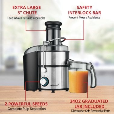 Brentwood® 800-Watt 2-Speed Electric Juice Extractor