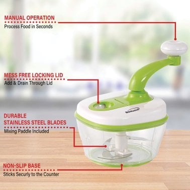 Brentwood® Food Processor with 8-Cup Storage Container, Stainless Steel Blades, and Paddle Mixer