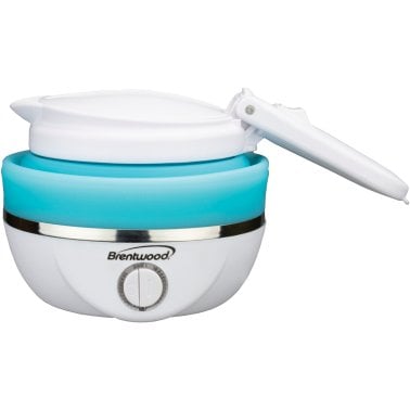 Brentwood® .85-Quart Dual-Voltage Collapsible Travel Kettle (Blue)