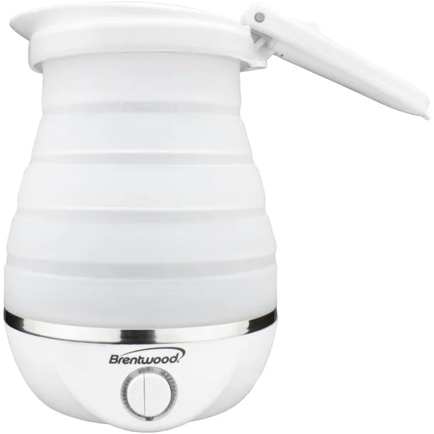 Brentwood® .85-Quart Dual-Voltage Collapsible Travel Kettle (White)