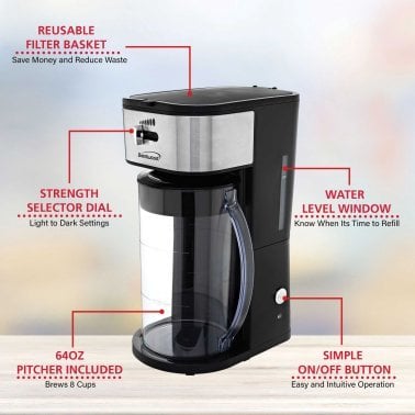 Brentwood® Iced Tea and Coffee Maker (Black)