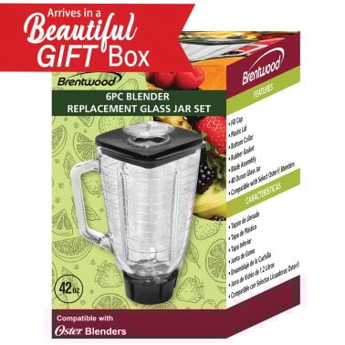 Brentwood® 42-Oz. Blender Glass Jar Replacement 6-Piece Set for Oster® Blender P-OST722