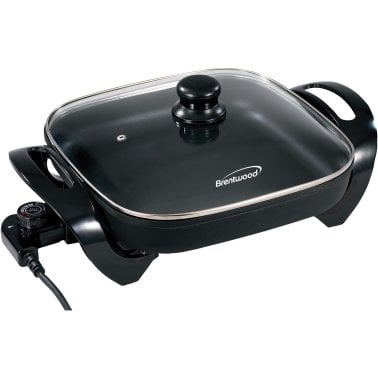 Brentwood® 12-In. 1,300-Watt Nonstick Electric Skillet with Glass Lid