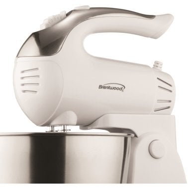Brentwood® 5-Speed + Turbo Electric Stand Mixer with Bowl (White)
