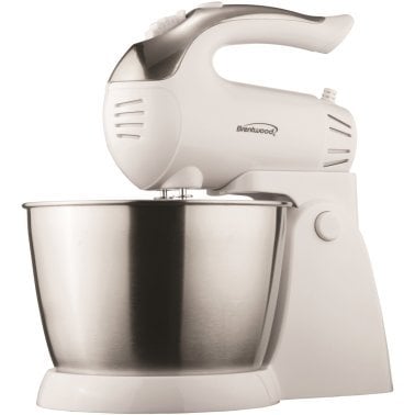 Brentwood® 5-Speed + Turbo Electric Stand Mixer with Bowl (White)